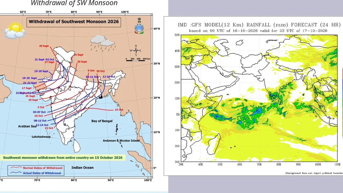 Coastal Karnataka Braces for Evening Rains as Monsoon Officially Recedes